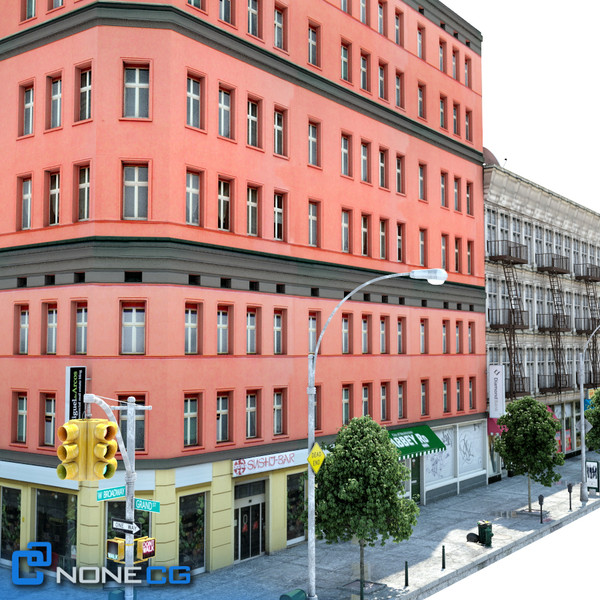 new york city block 3d model - NYC Block Set 7... by NONECG